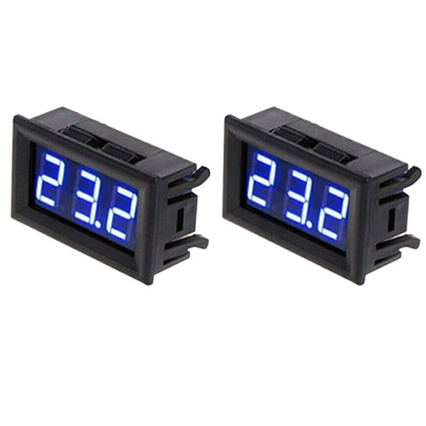 2X DC 12V LED Termómetro de Pantalla Digital -50-110 Grados Celsius Temperatura del Medidor del Vehículo Vehículo