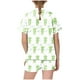 thumbnail image 4 of Odeerbi 2-12 Años Niños Niñas Pijamas de Verano de Satén Con Solapa de Muesca Camisas de Manga Corta Pantalones Cortos Conjunto de Pijama de Seda Con Estampado Suave, 4 of 5