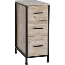 eclife 12" Bathroom Vanity Side Cabinet Floor Freestanding Cabinet W/3 Drawers & Metal Frame, Space Saver Storage Organizer for Bathroom (Oak)