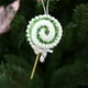thumbnail image 4 of Adorno navideño de piruleta de espuma con diseño de rayas de lentejuelas | Decoración brillante para colgar en el árbol de Navidad con lazo, 4 of 6