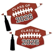 Big Dot of Happiness Grad Football - Grad Cap Decorations DIY 2026 Graduation Large Party Essentials - Set of 20