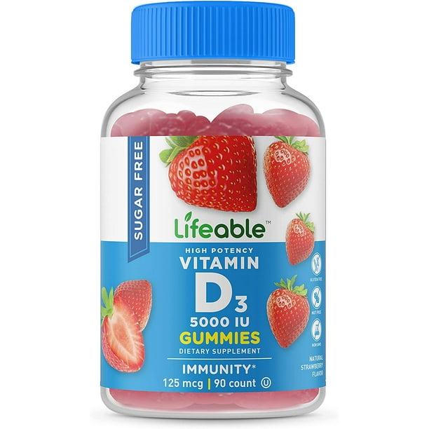 Lifeable Sugar Free Vitamin D 5000 IU 90 Gummies
