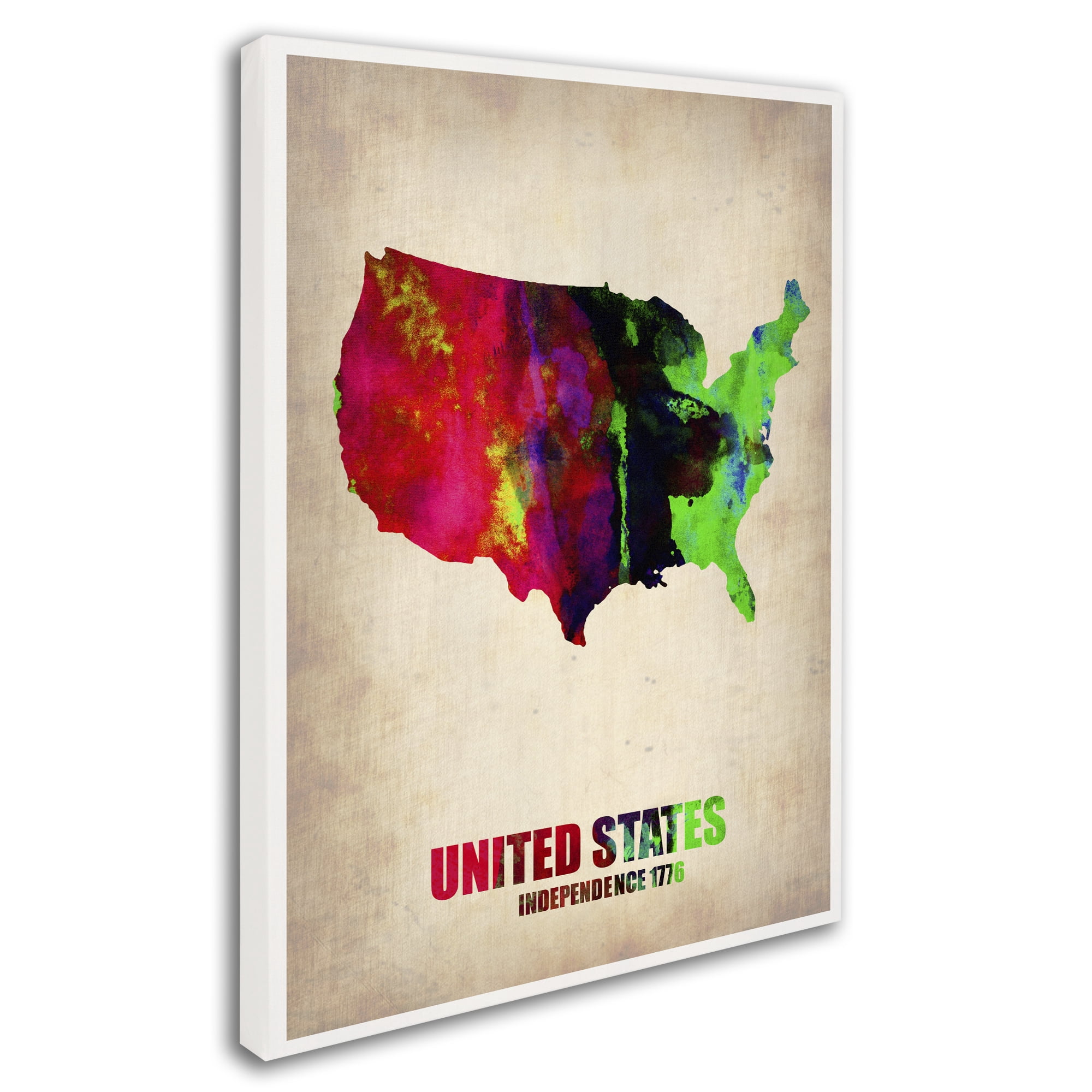 Trademark Fine Art "United States Watercolor Map" Canvas Art by Naxart