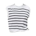 thumbnail image 2 of JJHGVB Cap Sleeve Sweater for Women Lightweight Sweater Striped Sweater Women Tank Tops Womens Sweaters Womens Tank Top Sweater Tops for Women White XL, 2 of 3