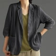 thumbnail image 6 of TMOYZQ Cotton Linen Blazer for Womens 3/4 Sleeve Loose Casual Business Blazer Jackets, 6 of 6