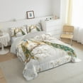 thumbnail image 3 of Feelyou Couple Peacock Animal Full Size Comforter Sets, White Flower Floral Bedding Comforter Set, Modern Chinese Style Reversible Bedding Sets, Lightweight Room Decor, 3 Pieces, 3 of 8