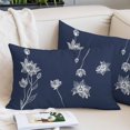 thumbnail image 2 of Navy Blue White Floral Standard Pillow Covers,Abstract Art Summer Botanical Breathable Throw Pillow Cases with Invisible Zipper,Decorative Pillowcase Pillows Protectors for Sofa Bed Chair 20"x26", 2 of 9