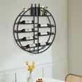 thumbnail image 6 of Wall Mounted Wine Rack 23.6" Modern Metal Bottle Holder Shelf Display Organizer for Home Bar, 6 of 15