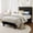 Black, variant on Virans Twin Size Bed Frame with Tufted Button Velvet Headboard, Upholstered Platform Bed Frame, No Box Spring Needed, White