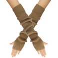 thumbnail image 2 of Resicozy Arm Warmers Women, Women's Long Stretchy Fingerless Gloves with Thumb Hole Knit Arm Sleeves for Women Y2k Khaki, 2 of 3