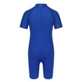 thumbnail image 2 of Linjinx Kids Girls Swimsuit One-piece Short Sleeves Bathing Suit Rash Guard Surfing Wetsuit Blue 8, 2 of 8