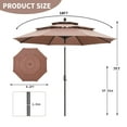 thumbnail image 4 of Ainfox 10ft Patio Umbrella 3 Tiers,Outdoor Table Market Umbrella w/Tilt Adjustment and Crank for Garden,Deck,Beach,Backyard,Pool,Coffee, 4 of 8