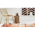 thumbnail image 4 of Unique Loom Estrella Collection Modern Abstract Runner Rug, 2 Feet 2 Inch x 6 Feet 7 Inch, Orange/Beige, 4 of 5