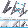 thumbnail image 5 of Laptop Holder Riser Computer Stand, Adjustable Aluminum Foldable Portable Notebook Stand, Compatible with MacBook Air Pro, HP, Lenovo, Dell, More 10-15.6 Laptops and Tablets Black, 5 of 7