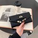 thumbnail image 2 of Fashion Women's Wallet with Lychee Pattern and Lock Buckle Long Wallet Solid Color Card Holder Coin Purse bolsas para mujeres, 2 of 5