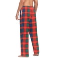 thumbnail image 3 of FORMRS Mens Pajama Pants with Pockets Cotton Sleepwear Lounge Bottoms Sizes S-2XL, Red and Blue Pattern, 3 of 7