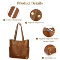 thumbnail image 2 of S-ZONE Genuine Leather Tote Bag Large Shoulder Purse Work Vintage Handbag for Women, 2 of 6