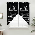 thumbnail image 5 of Kitchen Supplies Kitchen Window Curtains, Swag Curtains Valance for Bedroom Living Room Bathroom, Black White Chef Hat Love Heart Rod Pocket Window Treatment Curtain Block Drapes 2 Panels 28"x36", 5 of 9