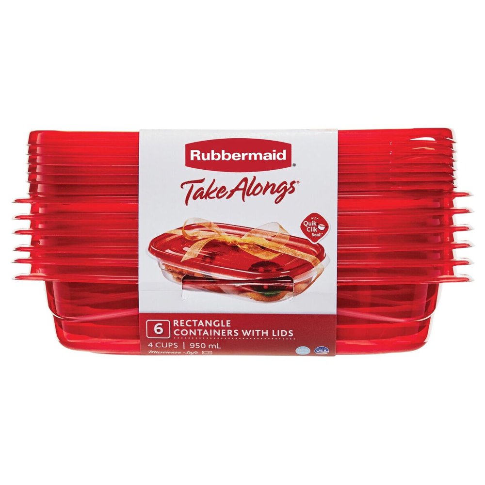 Rubbermaid TakeAlongs Large Rectangular Food Storage Container, 4 Cup
