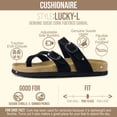 thumbnail image 2 of Cushionaire Lucky 100% Genuine Leather Suede Womens Sandals, Comfortable Cork Footbed Slides for Women with Adjustable Buckles, 2 of 20