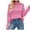 Hot Pink, variant on IROINNID Pullover Sweater for Women Solid Color Loose Long Sleeve Round-Neck Sweater Trendy Lightweight Top,Hot Pink