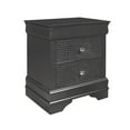 thumbnail image 2 of Global Furniture USA Pompei Wooden Gray 2-Drawer Nightstand with Crystal Knob, 2 of 2