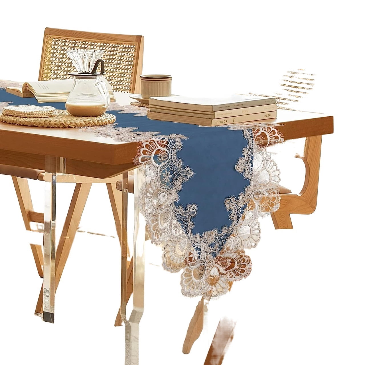 Lace Dining Table Runner, Coffee Table Runners 48 inches Long for Kitchen Home Christmas Party Decorations