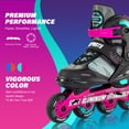 thumbnail image 3 of 2PM SPORTS Nebula Adjustable Inline Skate for Children, Fun Kids Roller Blades, Beginner Skates for Girls and Boys-Small Little kid（11C-1Y US）, 3 of 8