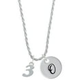 thumbnail image 1 of Delight Jewelry Silvertone Number - 3 - Silvertone Script Initial Disc - O - Charm Necklace, 20"+3", 1 of 4