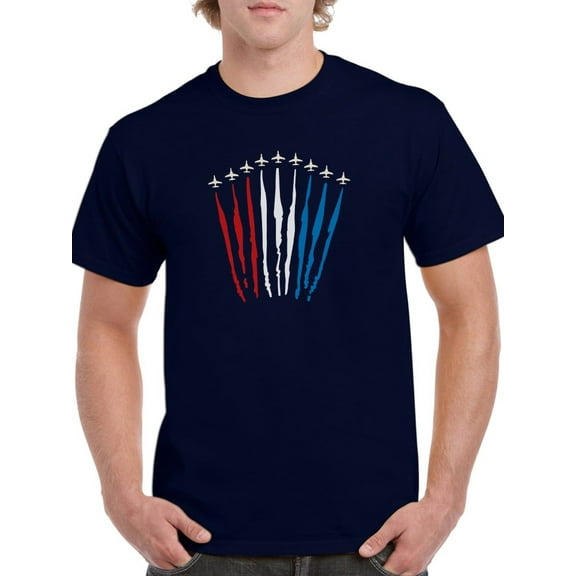 Planes With American Flag Colors T-Shirt Men -Smartprints Designs, Male Medium