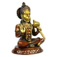 thumbnail image 2 of Brass World Big Brass Lord Hanuman Ji Blessing with Gada on Shoulder Murti Bajrangbali Bhagwan Statue Height 15", 2 of 5