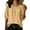 Khaki, variant on Women's Solid Color Round Neck Gathered Elbow Sleeve Top Nylon Spandex Blend Lightweight Breathable Casual Blouse Summer Daily Wear Red M