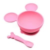 Disney Baby Minnie Mouse Feeding Set, Pink, Made from 100% food grade silicone that is BPA, PVC and phthalate free. By Bumkins