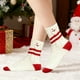 thumbnail image 1 of Calcetines de Navidad para mujer - Calcetines gruesos de forro polar hasta la mitad de la pantorrilla, calcetines de peluche multicolor para el suelo de invierno con bordados festivos, 1 of 6