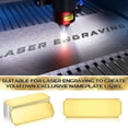 thumbnail image 4 of Therwen 30 Pcs Name Plates Laser Engraved Brushed Stainless Steel Plate Personalized Plaque Blank Custom Name Tag Frame Label with Adhesive Backing(Gold Notched Corner,1''x 3''), 4 of 6