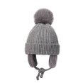 thumbnail image 3 of CPNG Baby Boys Girls Fleece Lined Pompom Knitted Cute Pilot Hat Kids Faux Fur Trapper Winter Warm Hat Toddler Ushanka Earflaps Beanie Cap, 3 of 3
