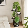 thumbnail image 4 of Soporte para Plantas de 6 Niveles Negro Macetero Moderno de Madera y Metal Estante Ahorrador de Espacio para Macetas y Plantas Porta Macetas Decorativ, 4 of 6