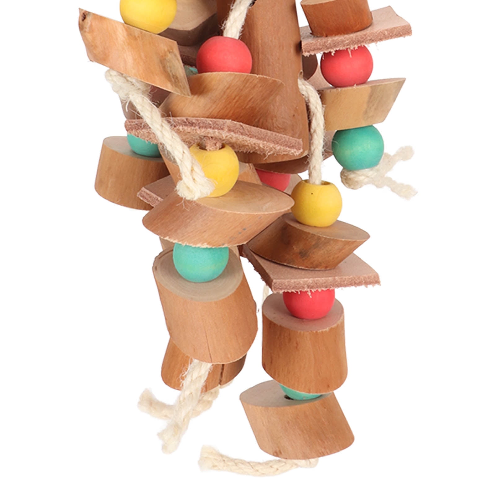 M Buder Colorful Bird Chew Toy Wood Blocks for Parrots, Cockatiels, Budgies, Hanging Cage Grinding Paw Beak Toy, Large (8.66 inches / 22 cm)