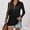 Black, variant on Women's Long Sleeve Shirts Fashion Quarter Zip Lapel Sweatshirts Solid Color Casual Blouses Fall Pullover Tunic Tops 2025 Trendy Outfits