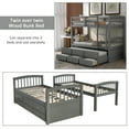 thumbnail image 2 of Harper & Bright Designs Twin Bunk Bed with Ladder, Safety Rail, Twin Trundle Bed with 3 Drawers for Bedroom, Guest Room Furniture(Gray), 2 of 7
