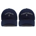 thumbnail image 1 of Captain Hat First Mate Matching Skipper Boating Baseball Caps Nautical Navy Marine Sailor Hats Navy, 1 of 2