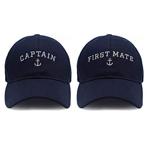 Chapeau de Capitaine Premier Ami Assorti Skipper Casquettes de Baseball Nautique Marine Chapeaux de Marin Marine