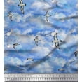 thumbnail image 1 of Soimoi Viscose Chiffon Fabric Sky & Flying Swift Bird Decor Fabric Printed Yard 42 Inch Wide, 1 of 1