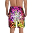 thumbnail image 3 of Gaeub Colorful Tie Dye Stained Glass 3 Printed Men's Short Pajama Pants, Lightweight Lounge & Sleep Bottoms Keep You Cool - Large, 3 of 9