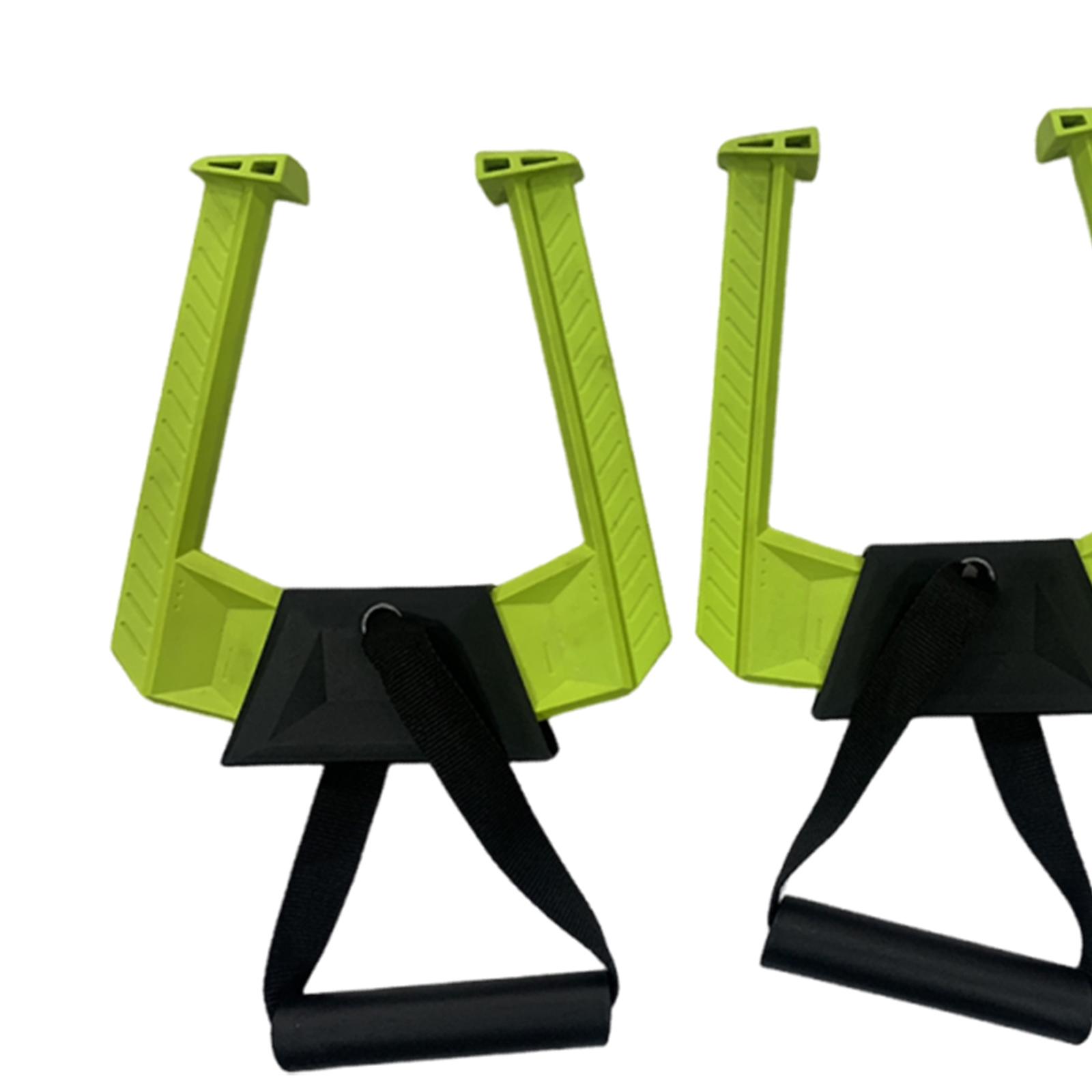 funtasica 2Pcs Portable Pull up Bar for Doorway Home Gym Equipment Convenient Easy to Use Versatile Pullup Bar Handles for Hotel Office Green