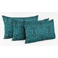 thumbnail image 3 of Vargottam Lumbar Pillow Cover - Decorative Pillow Covers 24x12 Inches, Printed Teal Blue Theme Pillowcase, Decorative Lumbar Cushion Covers, 3 of 4