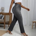 thumbnail image 5 of GUACER Womens Wide Leg Pants Trendy Jean Look High Waisted Stretchy Casual Work Trousers With Pockets, 5 of 8