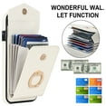 thumbnail image 3 of Mantto Wallet Case for iPhone 7 / iPhone 8 / iPhone SE 2020/2022, Card Slots Bag Magnetic Finger Ring Holder Kickstand Case with PU Leather Shockproof RFID Blocking Wrist Strap Handbag Cover,White, 3 of 9
