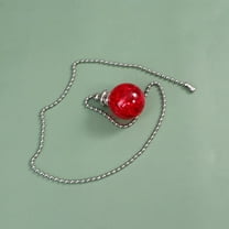 HEMOTON Cracked Grain Ball Style Pendant Fan Lamp Pull Chain Home Hanging Ornament (Red)