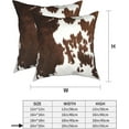 thumbnail image 4 of Western Cow Print Pillow Covers 2 Pcs Brown Cowhide Faux Fur Throw Pillow Cover 20x20 Inch Rustic Decorative Soft Farm Animal Skin Pillow Case for Home Couch Bed Sofa Decor, 4 of 6